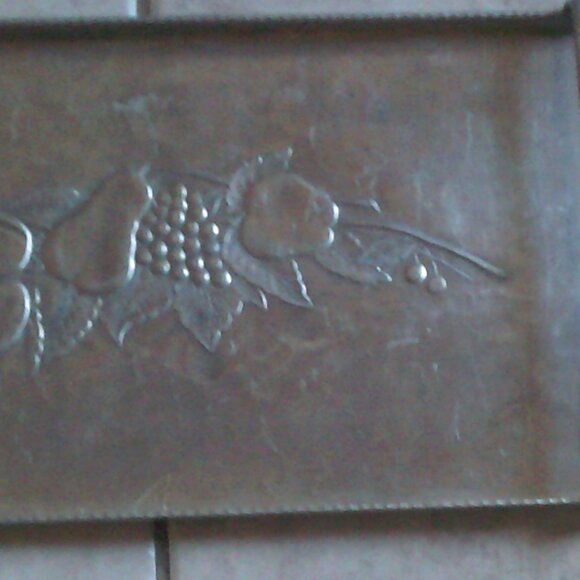 EVERLAST Forged Aluminum Tray Platter Fruits Bountiful Leaves Vintage - Picture 5 of 6